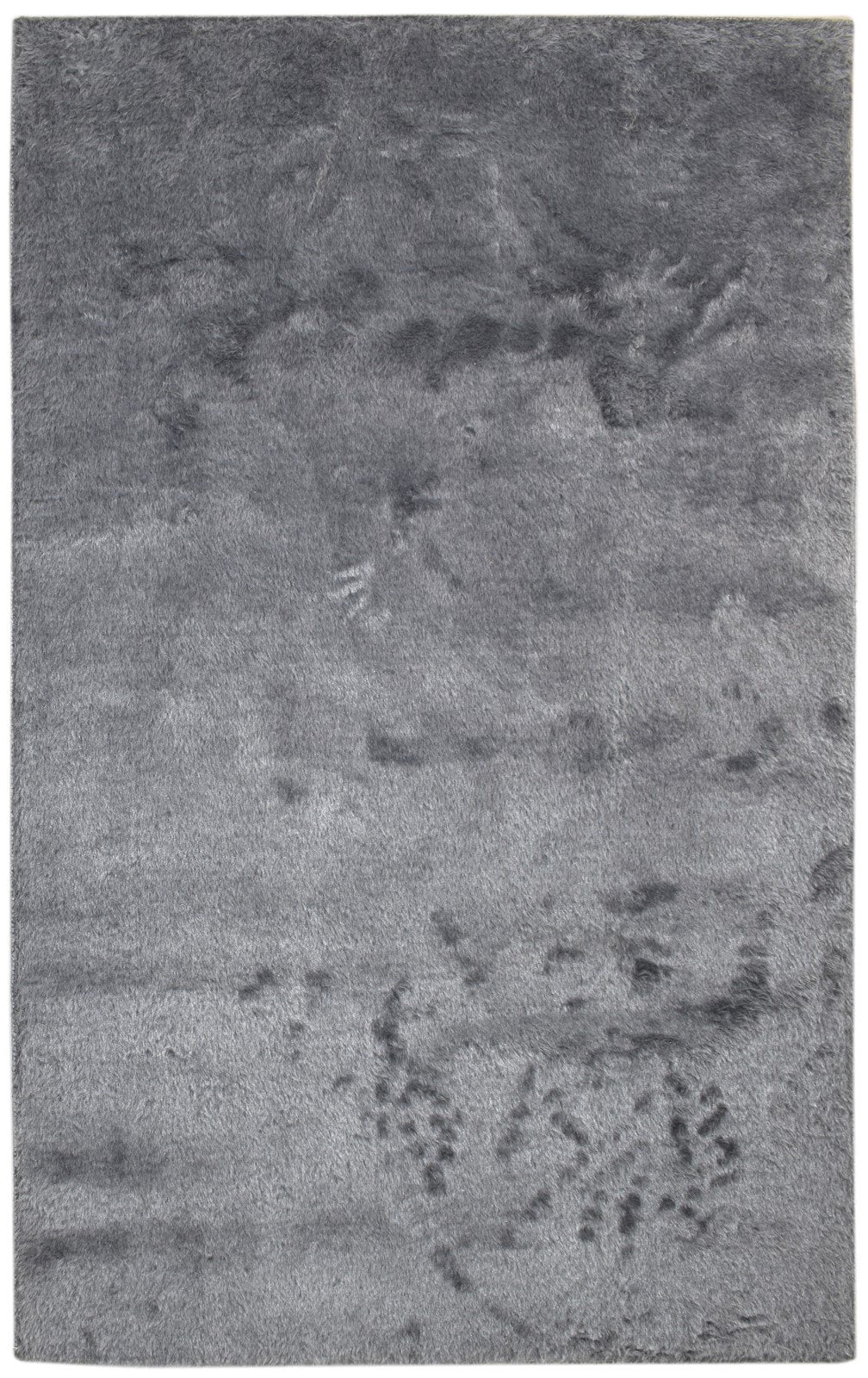 Polypropylene Grey Rug 5X8 Modern Hand Woven Scandinavian Solid Room Size Carpet   7860679671957