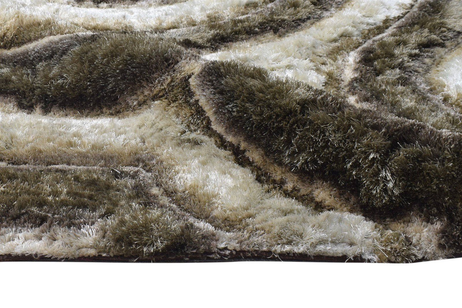 Sheila Polypropylene Olive Rug 5X8 Modern Hand Tufted American Swirls   7865054724245