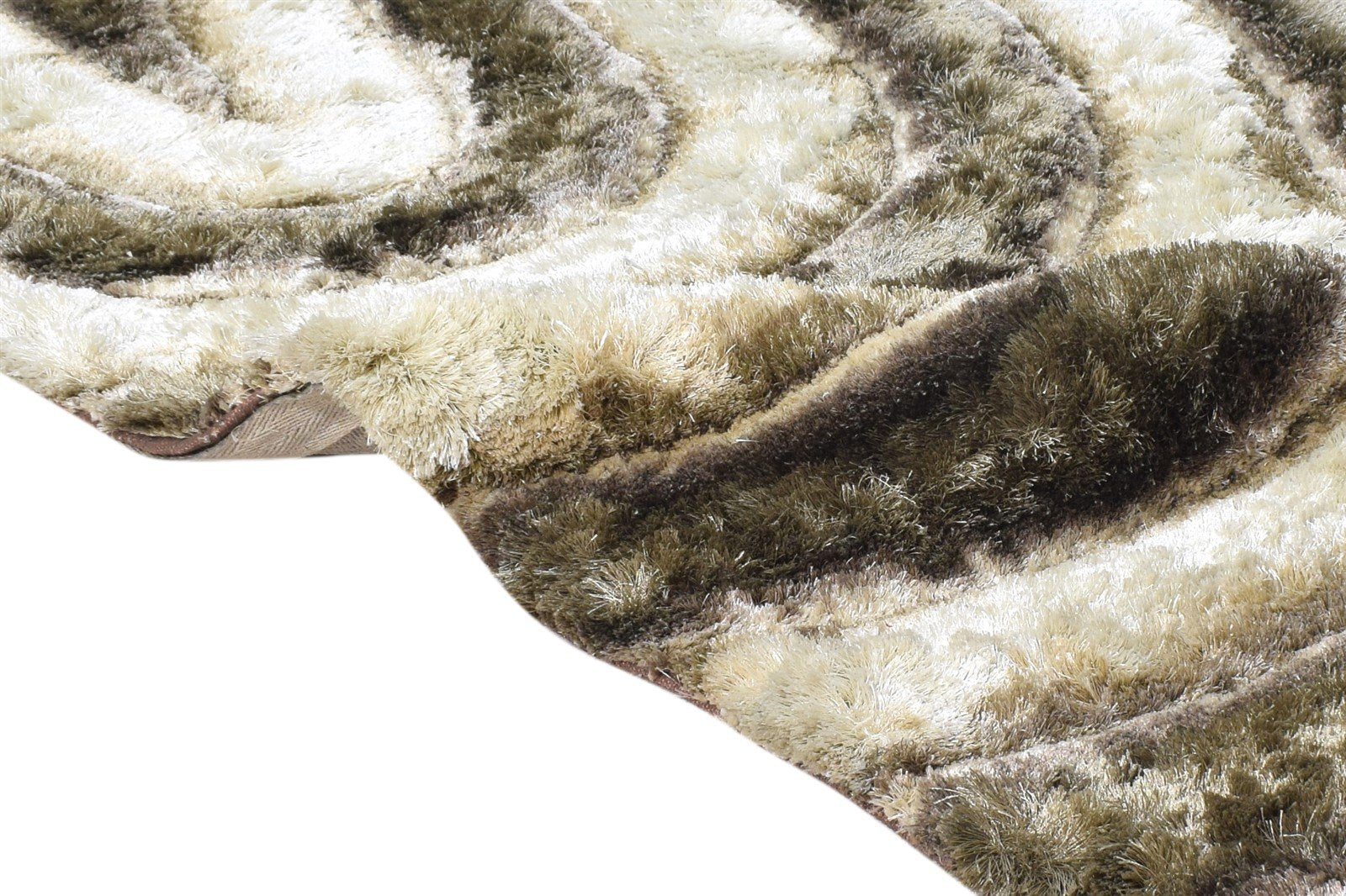 Sheila Polypropylene Olive Rug 5X8 Modern Hand Tufted American Swirls   7865054724245