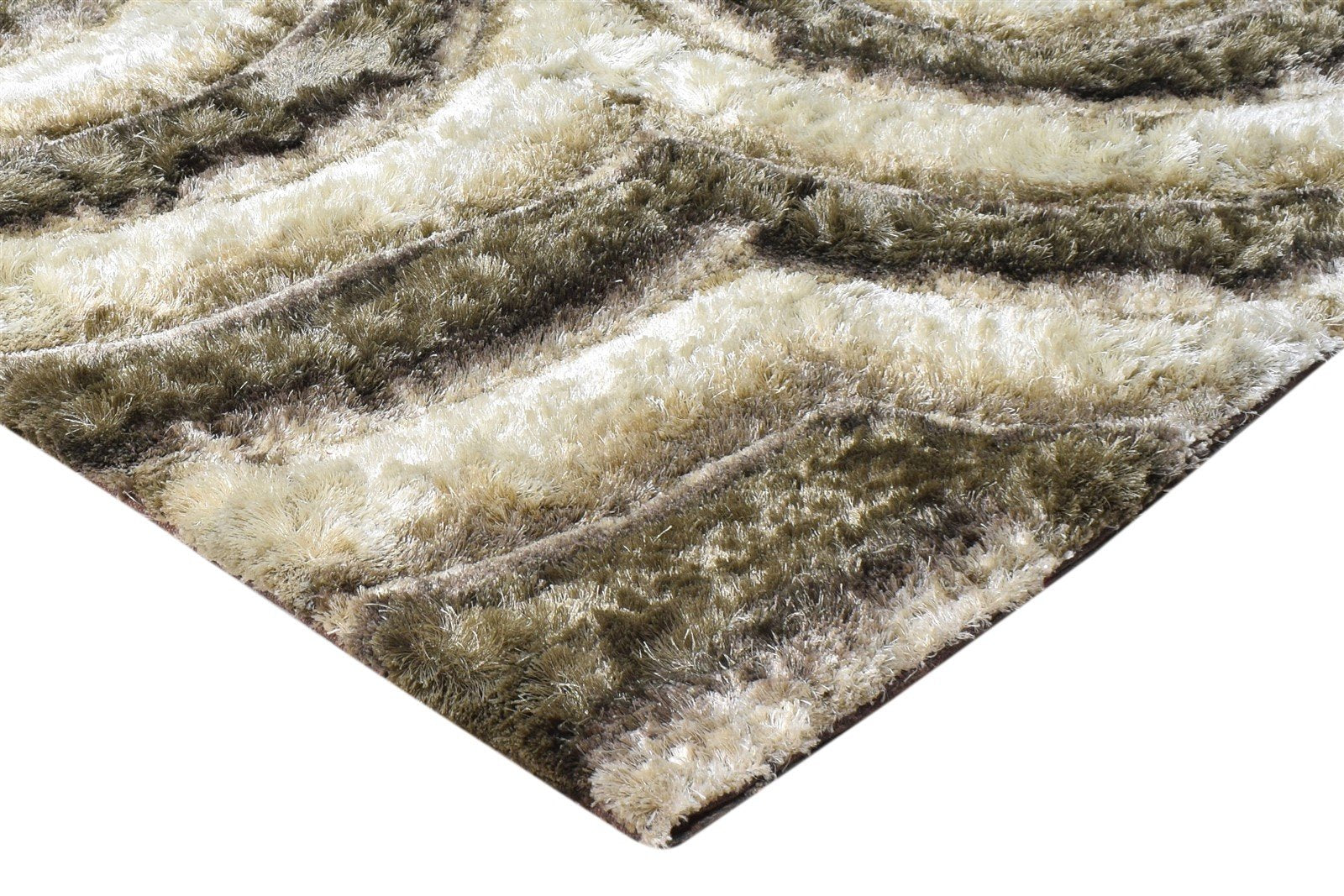 Sheila Polypropylene Olive Rug 5X8 Modern Hand Tufted American Swirls   7865054724245