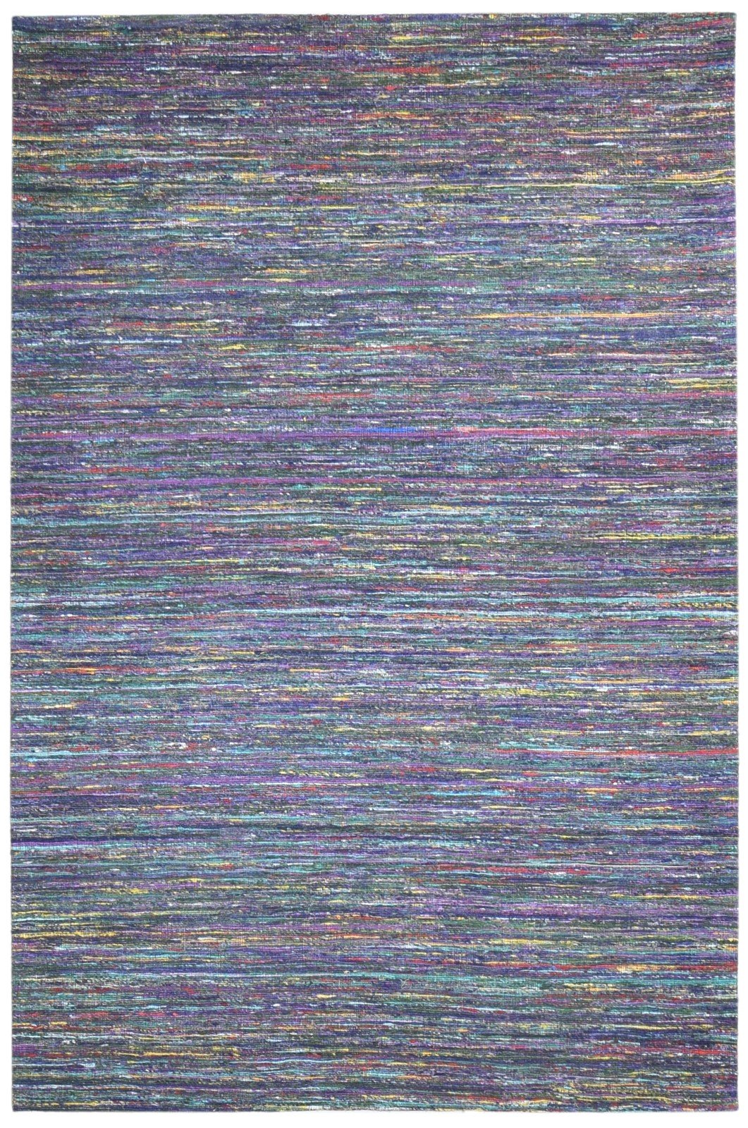 Ardys Purple Silk Rug 5' X 8' Modern Hand Woven Bohemian Striped   7864661049493