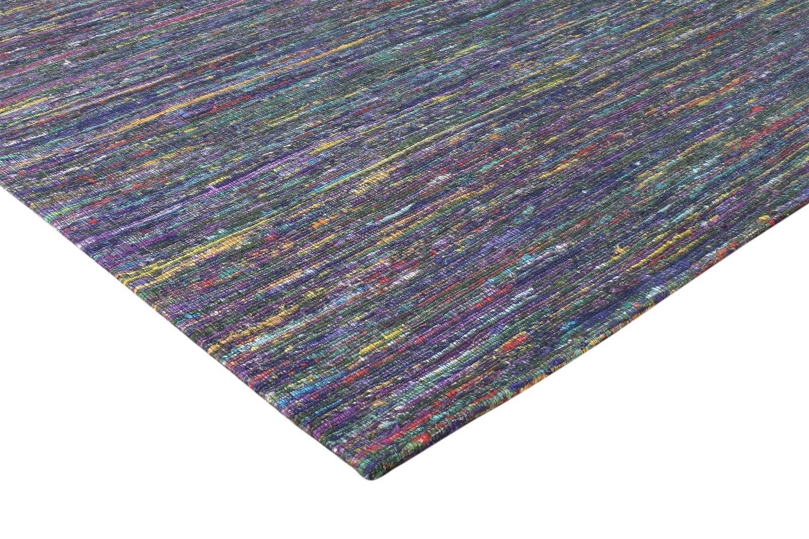 Ardys Purple Silk Rug 5' X 8' Modern Hand Woven Bohemian Striped   7864661049493