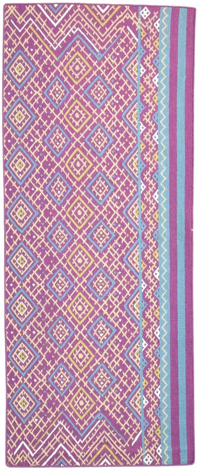 Purple Wool Rug 3' X 3' Persian Dhurrie Bokhara Oriental Small Carpet   7865080053909