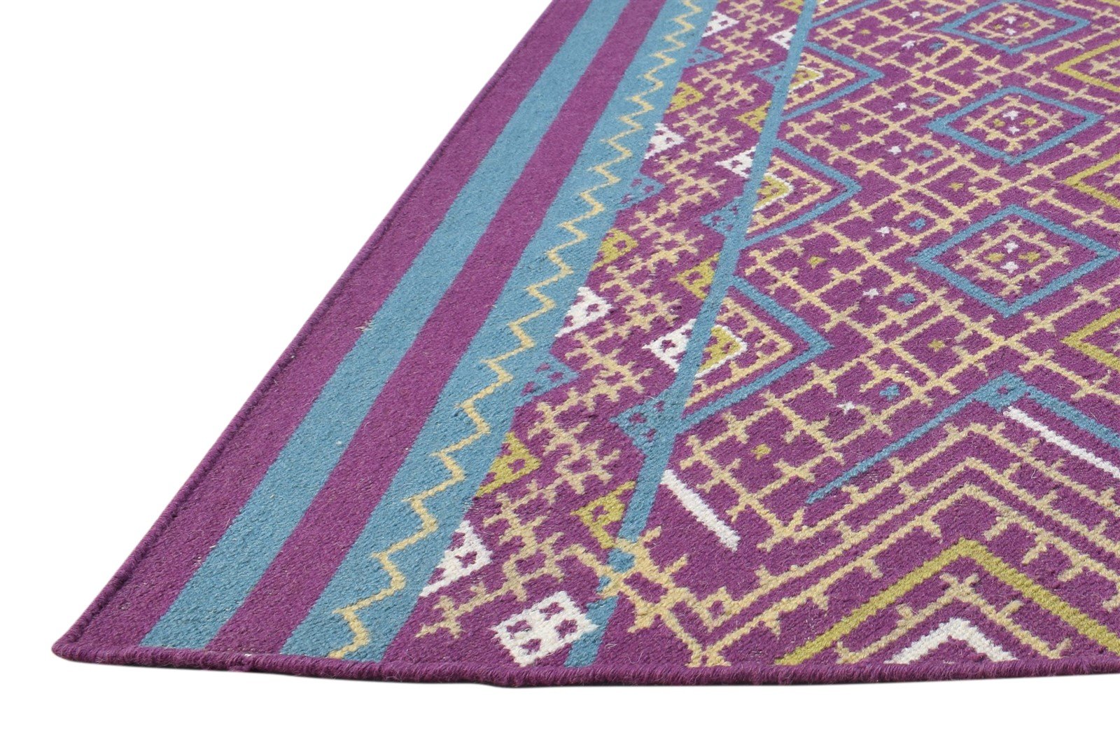 Purple Wool Rug 3' X 3' Persian Dhurrie Bokhara Oriental Small Carpet   7865080053909