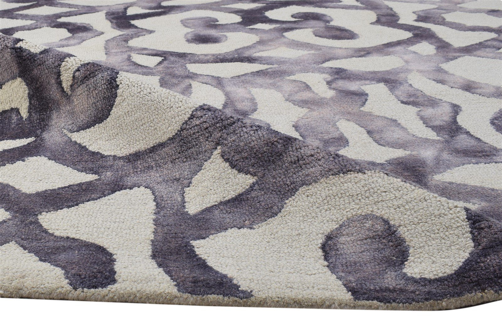 Carlene Purple Wool Rug 5' X 8' Modern Hand Tufted Indian Abstract   7864275173525