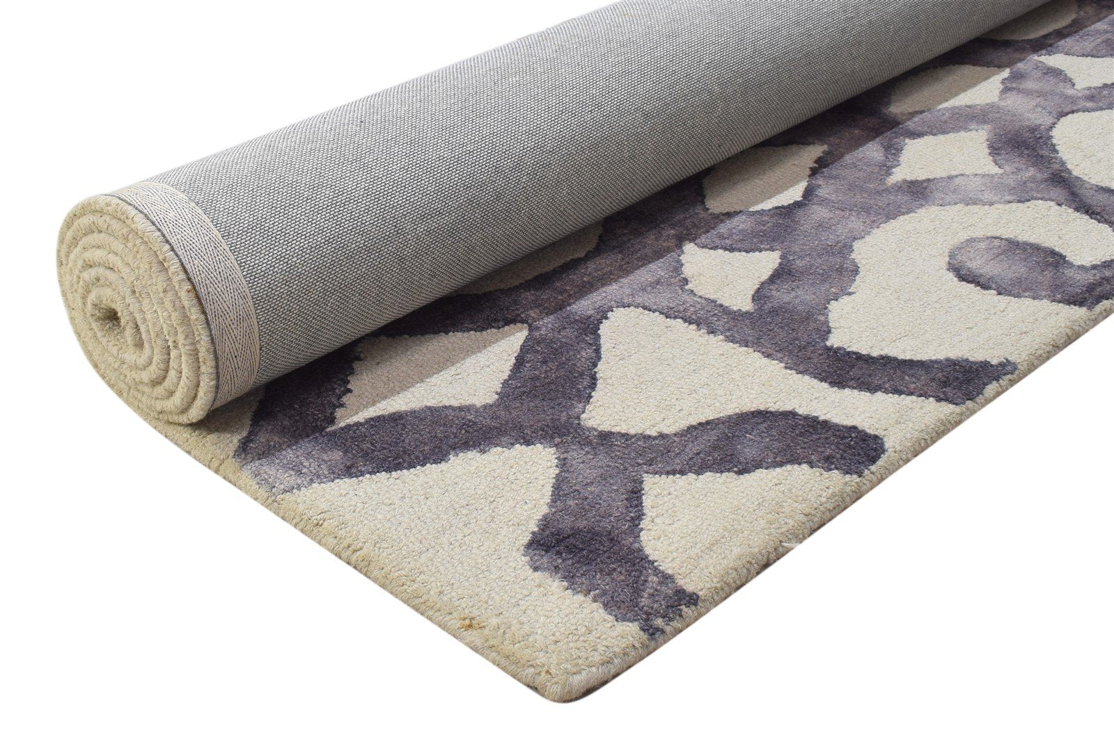 Carlene Purple Wool Rug 5' X 8' Modern Hand Tufted Indian Abstract   7864275173525