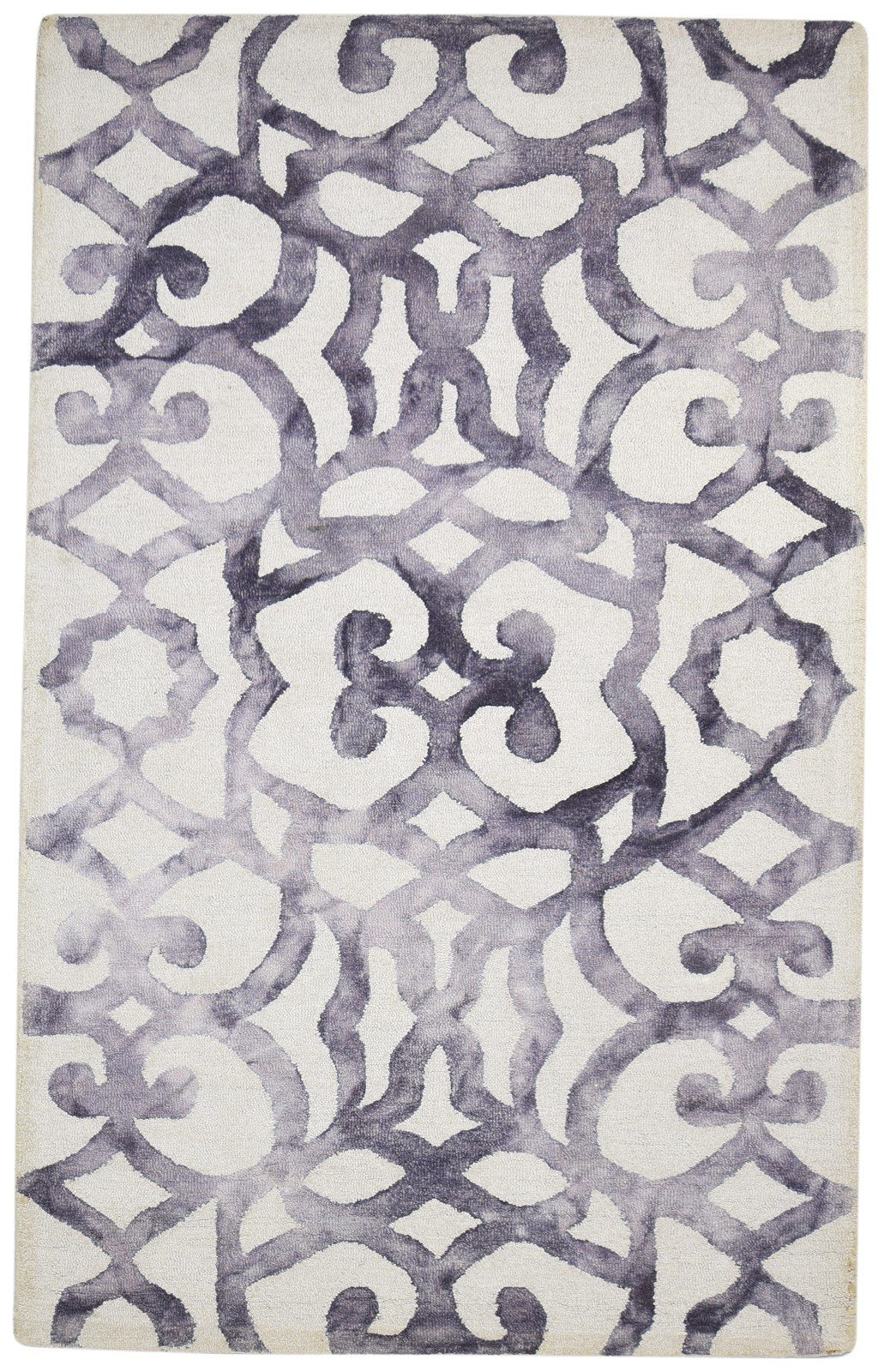 Molly Purple Wool Rug 5' X 8' Modern Hand Tufted Indian Abstract   7864290050197