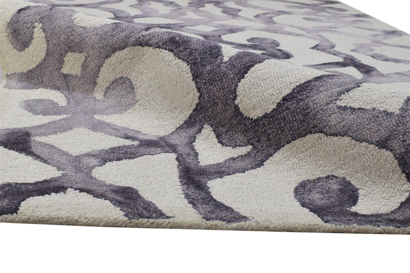 Molly Purple Wool Rug 5' X 8' Modern Hand Tufted Indian Abstract   7864290050197
