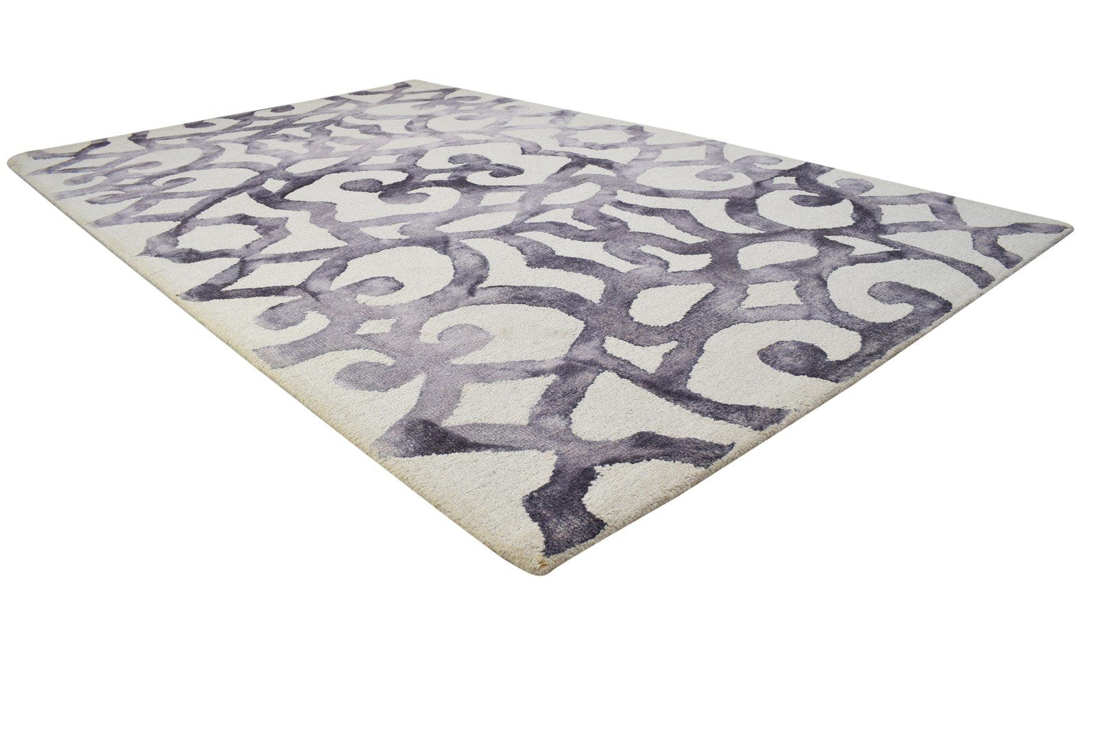 Molly Purple Wool Rug 5' X 8' Modern Hand Tufted Indian Abstract   7864290050197
