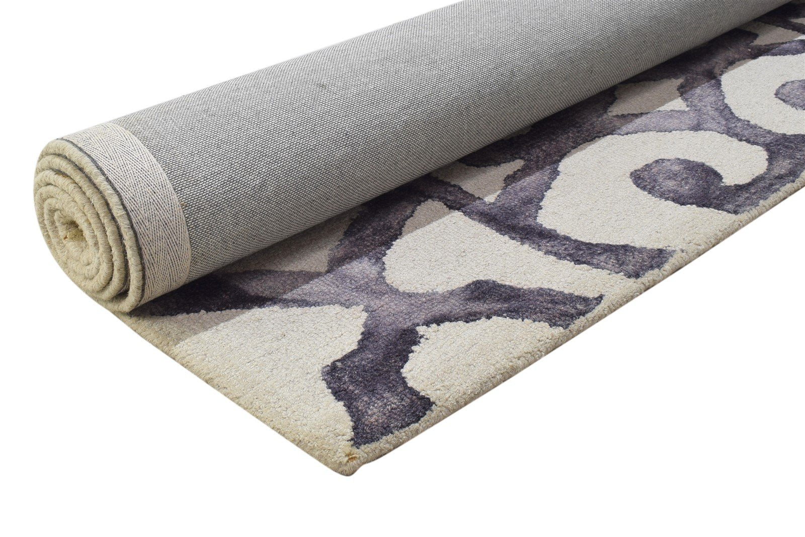 Molly Purple Wool Rug 5' X 8' Modern Hand Tufted Indian Abstract   7864290050197