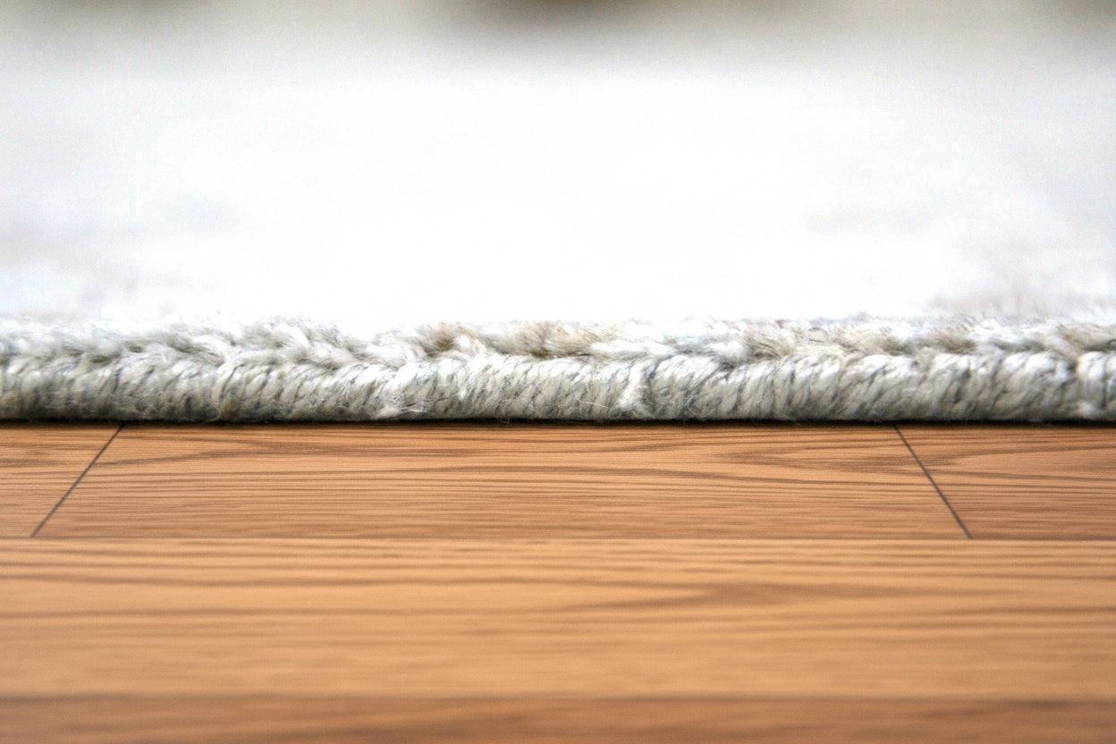 Raksha Handmade Abstract Loom Knotted Hand Woven Silk Like Wool Viscose Blue Rug   9016158027925