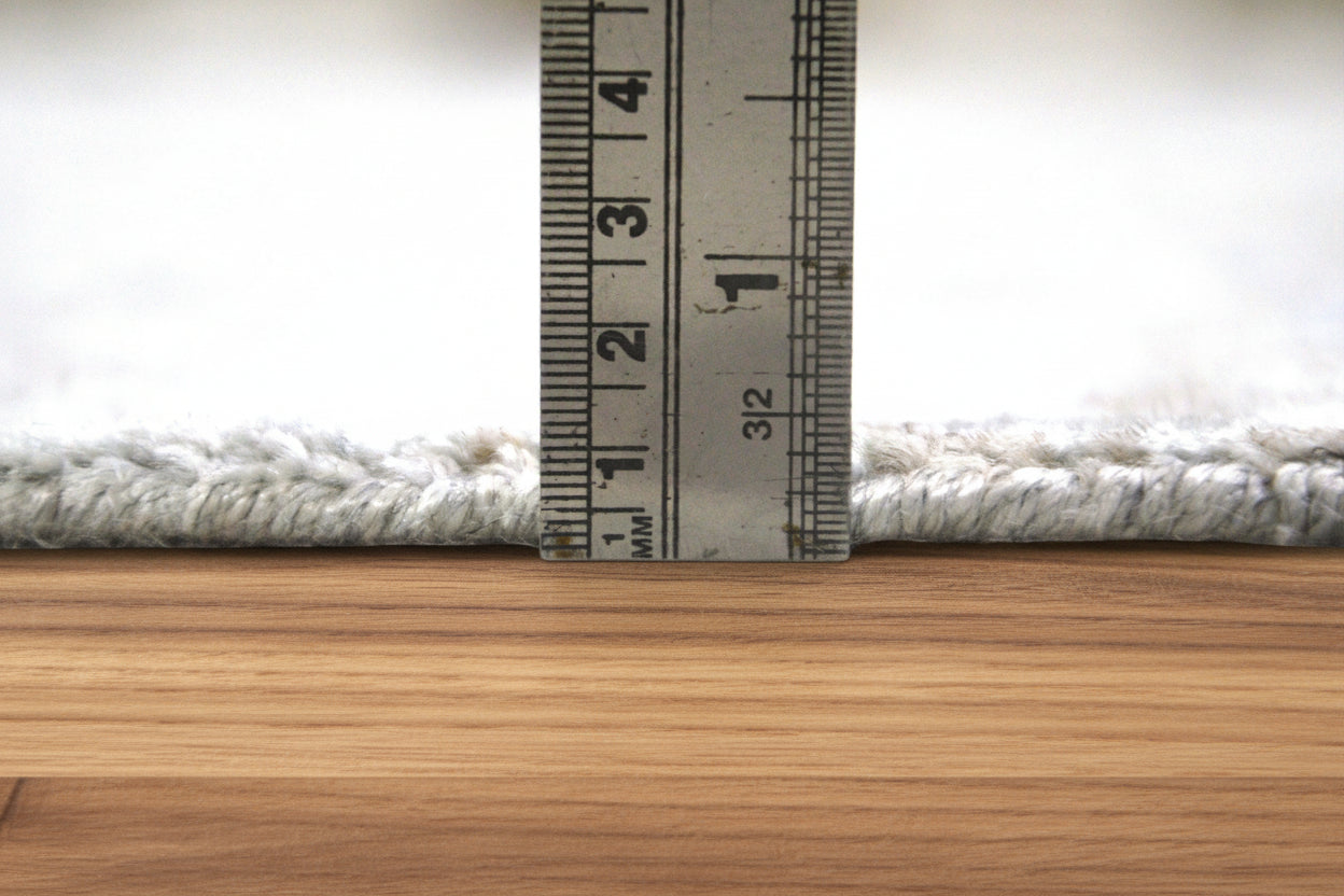 Raksha Handmade Abstract Loom Knotted Hand Woven Silk Like Wool Viscose Blue Rug   9016158027925