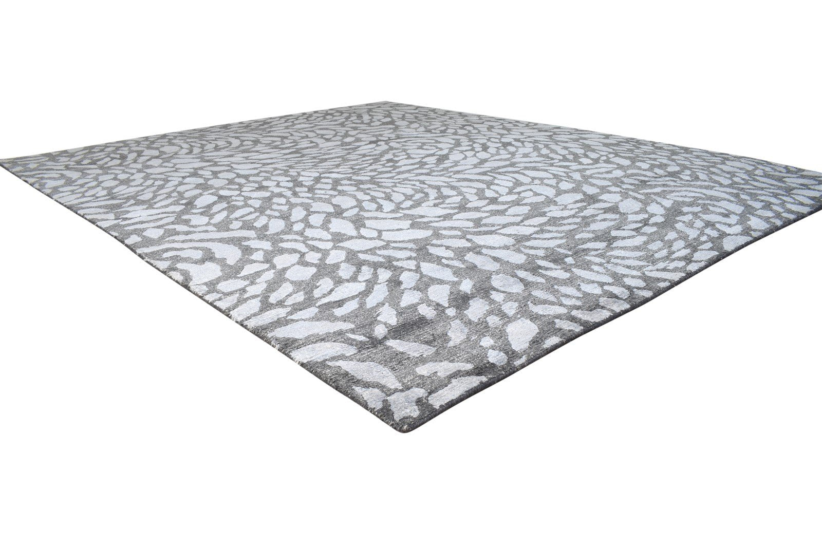 Rayon From Bamboo Charcoal Rug 8X10 Modern Hand Knotted Scandinavian Abstract Large   7864493998229