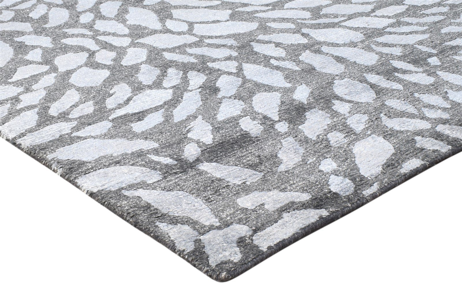 Rayon From Bamboo Charcoal Rug 8X10 Modern Hand Knotted Scandinavian Abstract Large   7864493998229