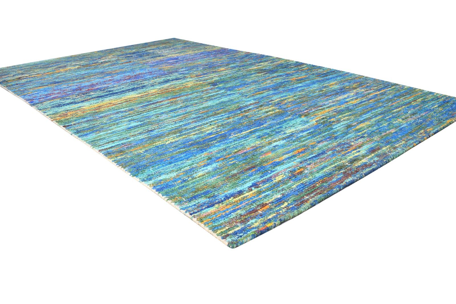 Delcine Rayon From Bamboo Multi Color Rug 5X8 Modern Hand Woven Bohemian Solid   7864795496597