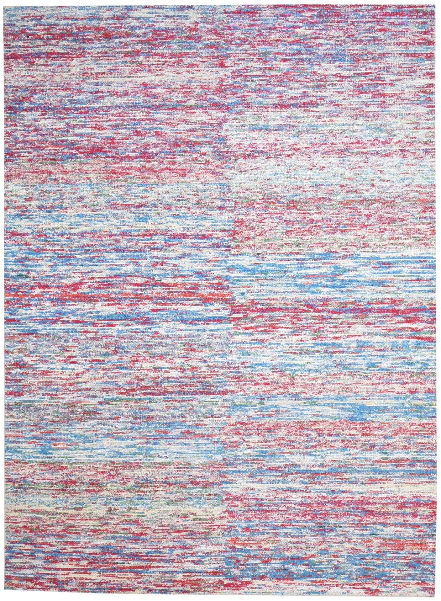 Bathsheba Rayon From Bamboo Multi Color Rug 8X11 Modern Hand Woven Bohemian Striped   7864804933781