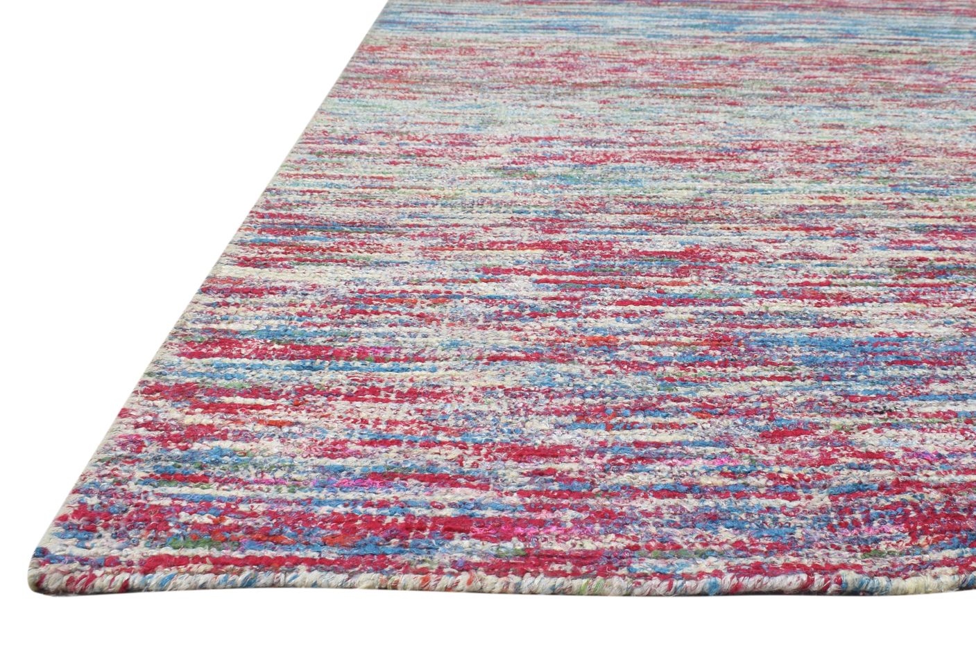 Bathsheba Rayon From Bamboo Multi Color Rug 8X11 Modern Hand Woven Bohemian Striped   7864804933781