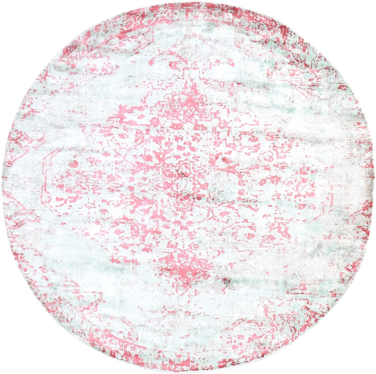Red Silk Rug 6' X 6' Modern Handloom American Abstract Room Size Carpet   7865145000085