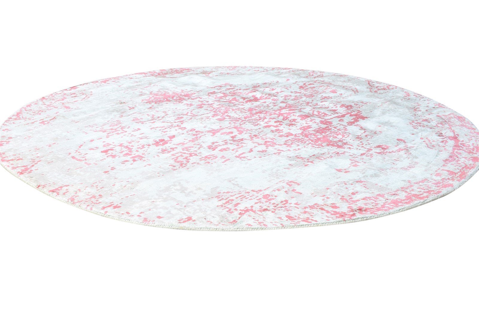 Red Silk Rug 6' X 6' Modern Handloom American Abstract Room Size Carpet   7865145000085