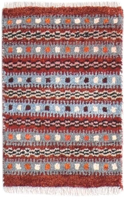 Red Wool Rug 1' X 2' Persian Hand Knotted Southwestern Tribal Small Carpet   7865180848277
