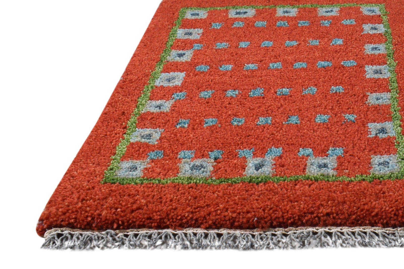 Red Wool Rug 1' X 2' Persian Hand Knotted Southwestern Tribal Small Carpet   7865183469717