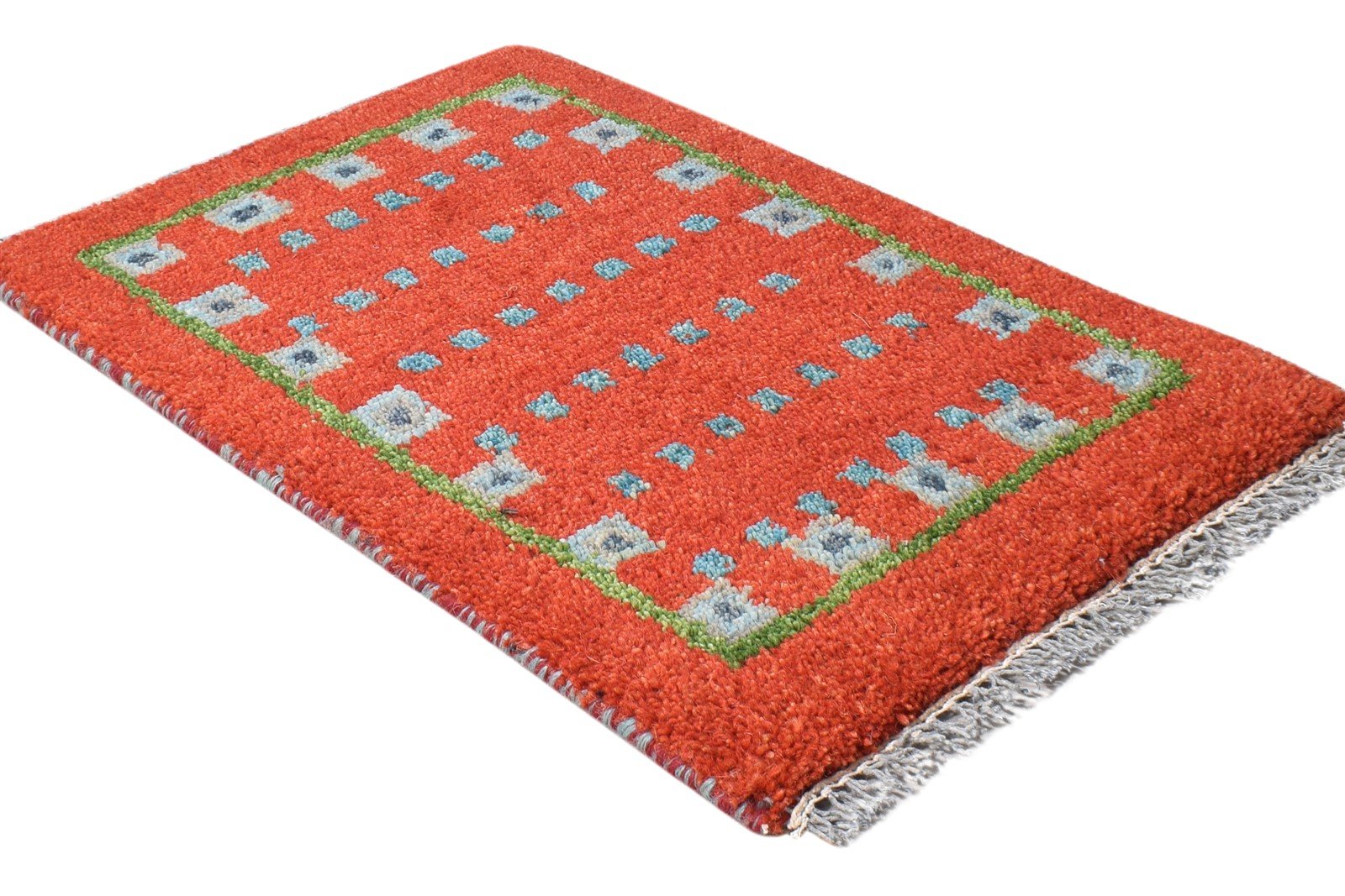 Red Wool Rug 1' X 2' Persian Hand Knotted Southwestern Tribal Small Carpet   7865183469717