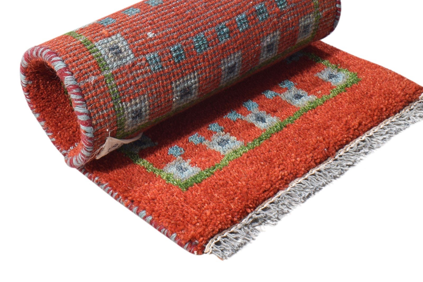 Red Wool Rug 1' X 2' Persian Hand Knotted Southwestern Tribal Small Carpet   7865183469717