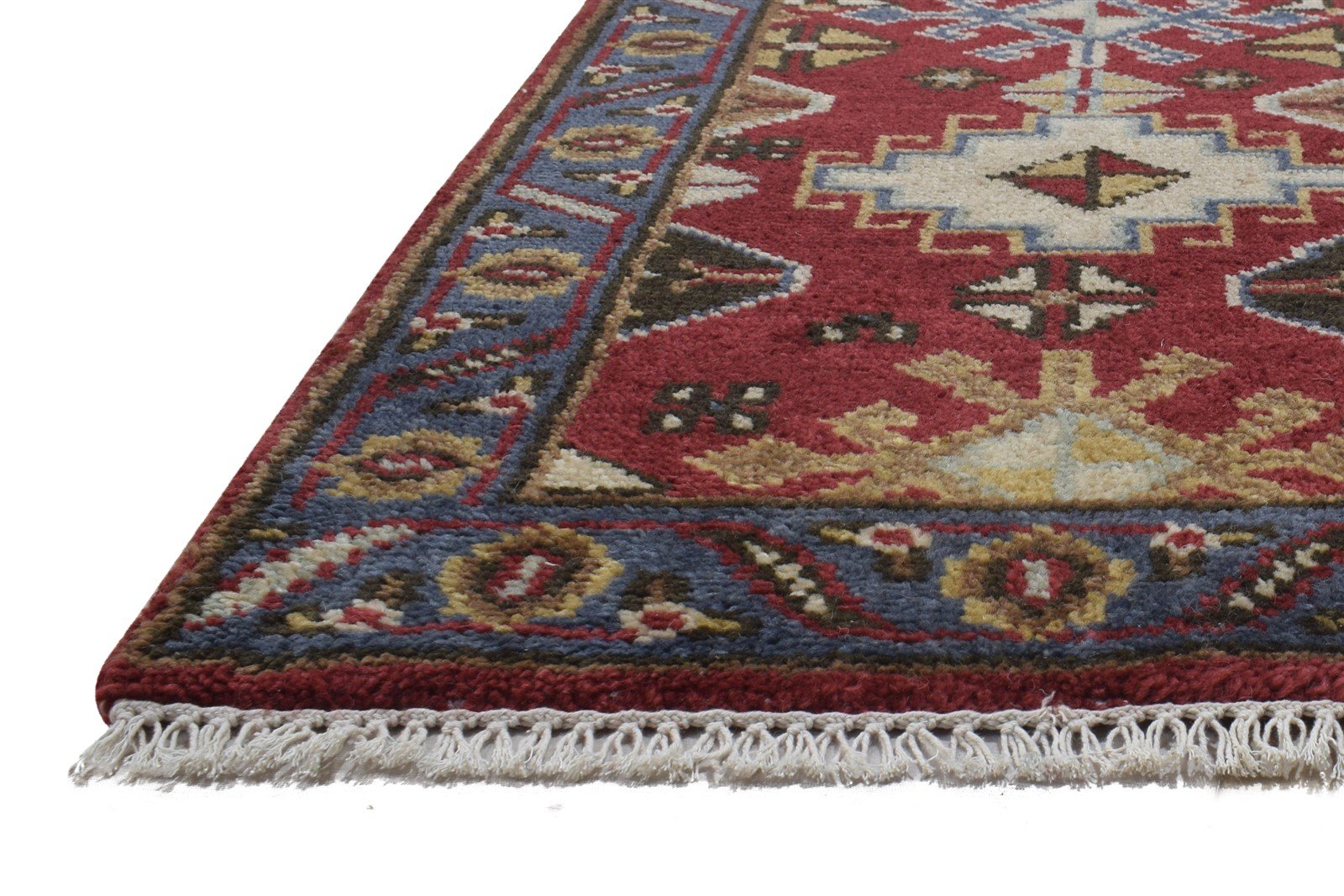 Red Wool Rug 2'6 X 8' Persian Hand Knotted Kazak Oriental Small Runner   7864828723349