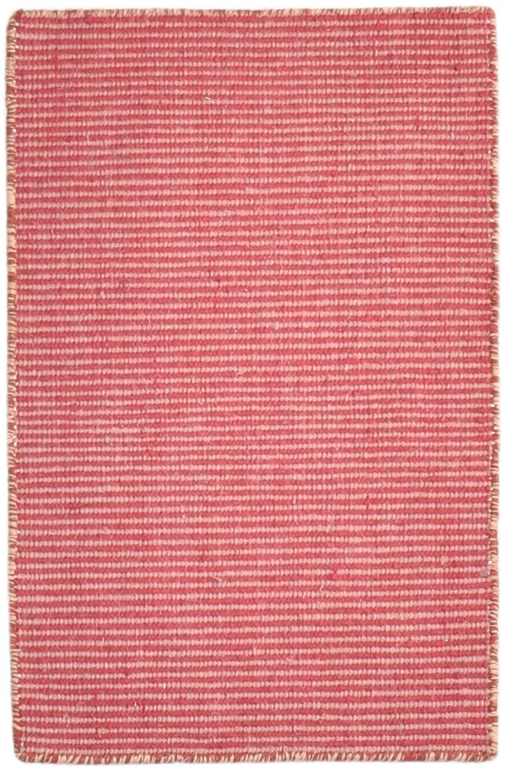 Red Wool Rug 2' X 3' Modern Dhurrie Bohemian Striped Small Carpet   7865012813973