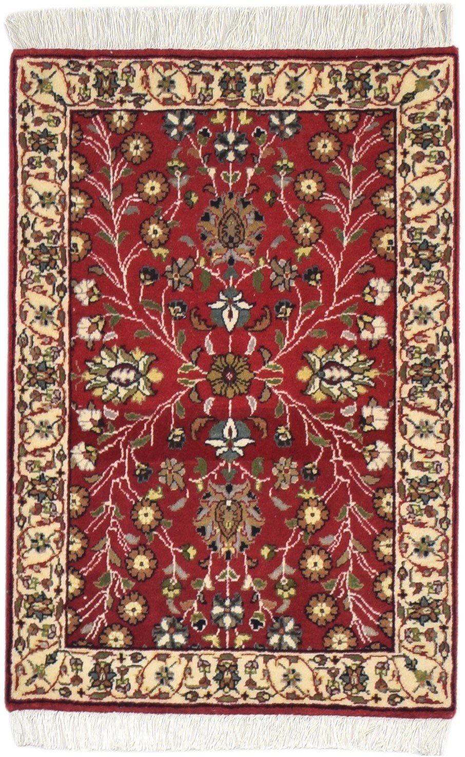 Red Wool Rug 2' X 3' Persian Hand Knotted Agra Oriental Small Carpet   7864172150933