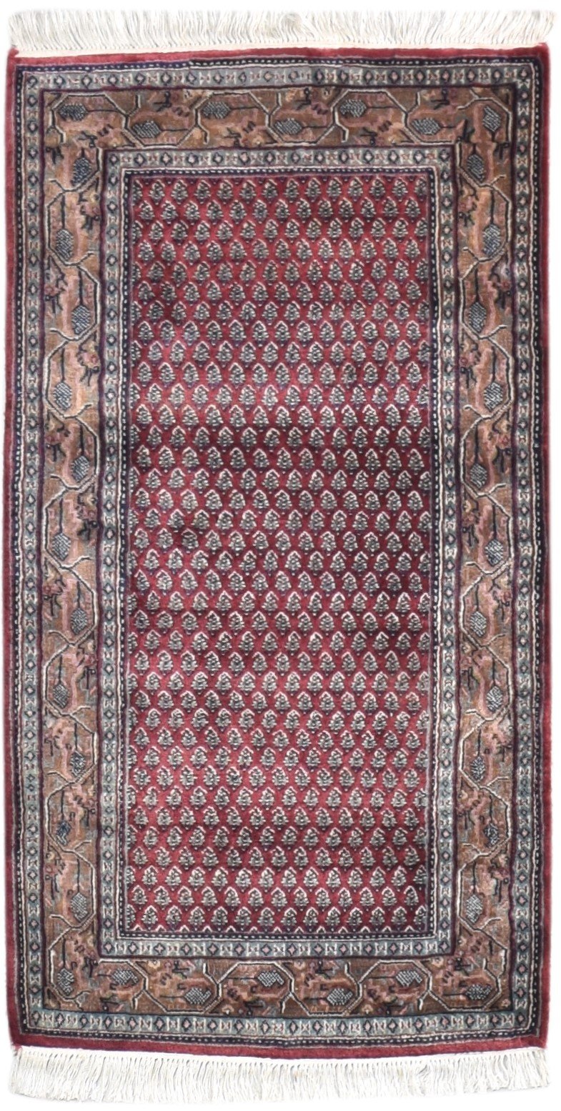 Red Wool Rug 2' X 4' Persian Hand Knotted Tabriz Oriental Small Carpet   7864679563413