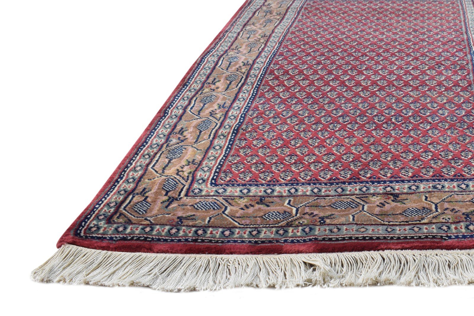 Red Wool Rug 2' X 4' Persian Hand Knotted Tabriz Oriental Small Carpet   7864679563413