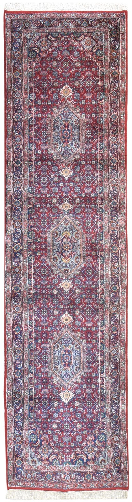 Red Wool Rug 3' X 10' Persian Hand Knotted Tabriz Medallion Small Runner   7864680841365