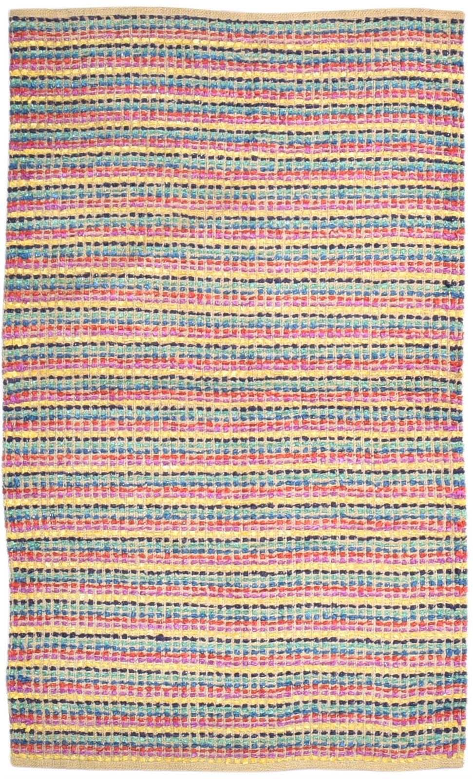 Red Wool Rug 3' X 4' Modern Dhurrie Bohemian Striped Room Size Carpet   7865169576085