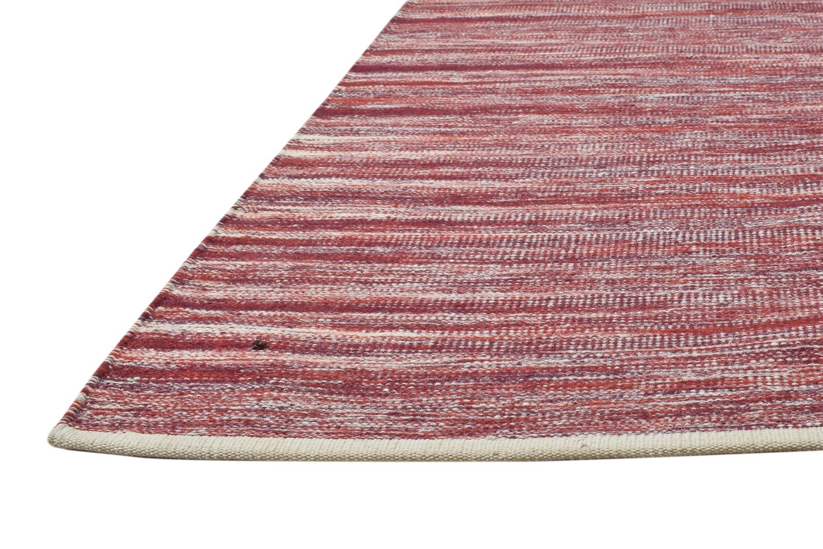 Red Wool Rug 3' X 4' Modern Dhurrie Scandinavian Abstract Small Carpet   7865080578197