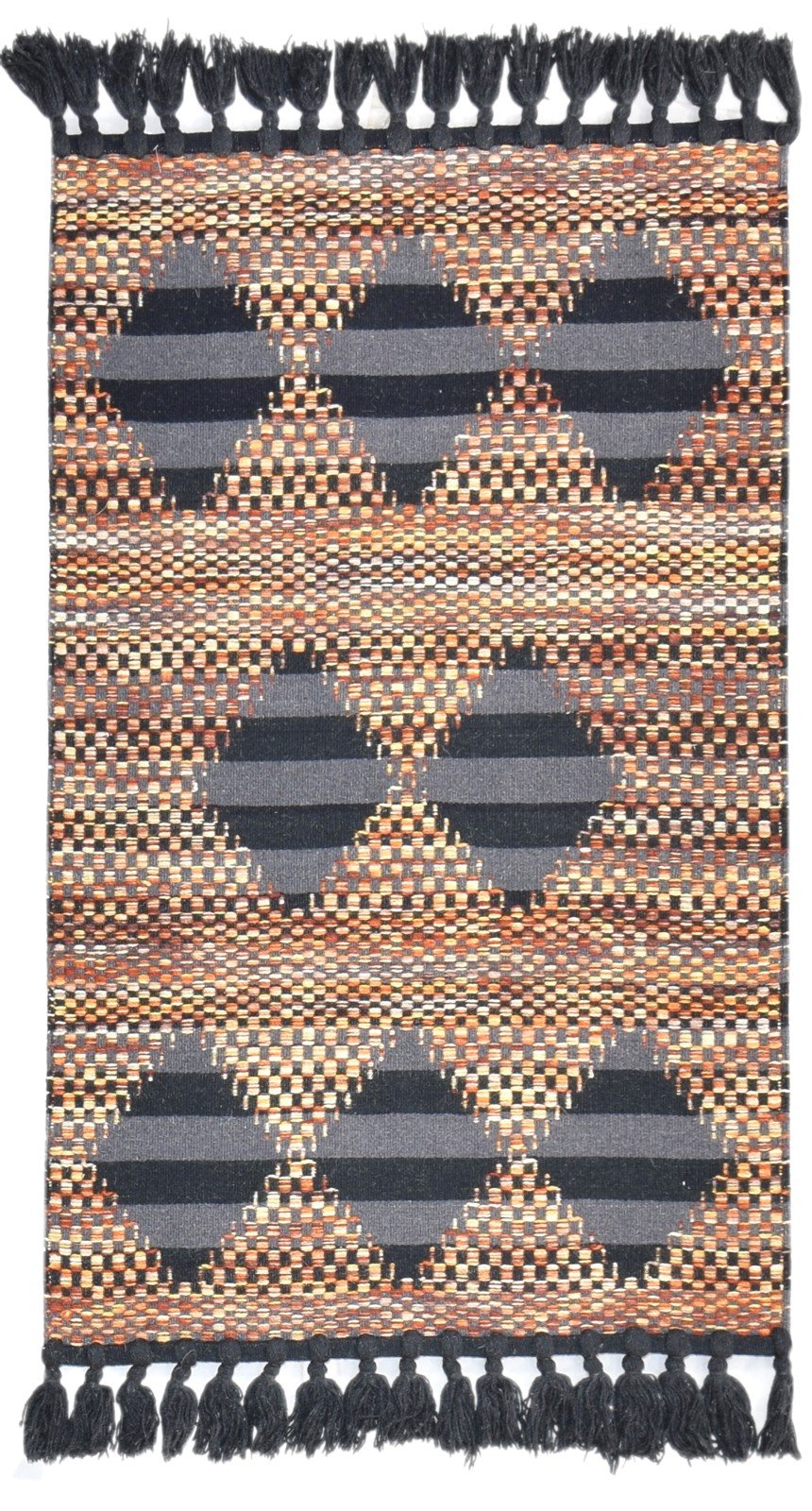 Red Wool Rug 3' X 5' Modern Flatweave Scandinavian Striped Room Size Carpet   7864988827797