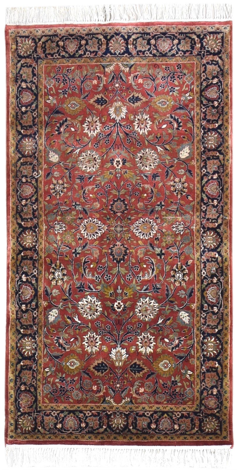 Red Wool Rug 3' X 5' Persian Hand Knotted Kashan Oriental Small Carpet   7864680349845