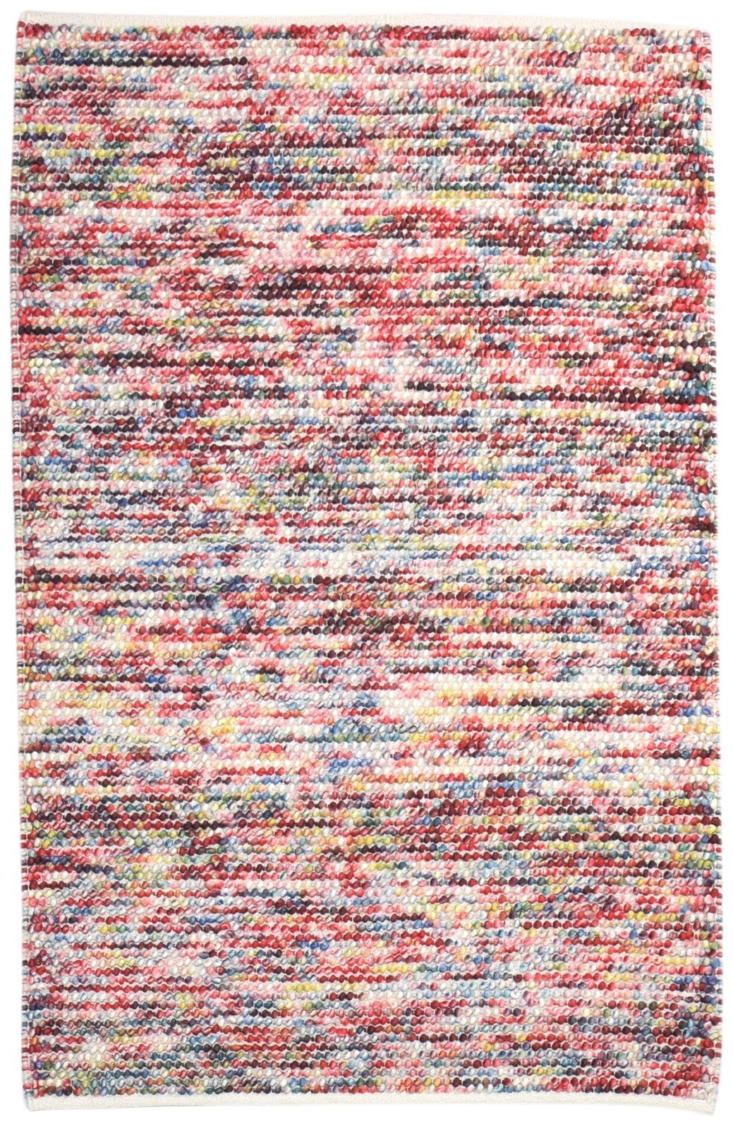 Red Wool Rug 4' X 6' Modern Dhurrie Bohemian Polka Dots Room Size Carpet   7865129042069