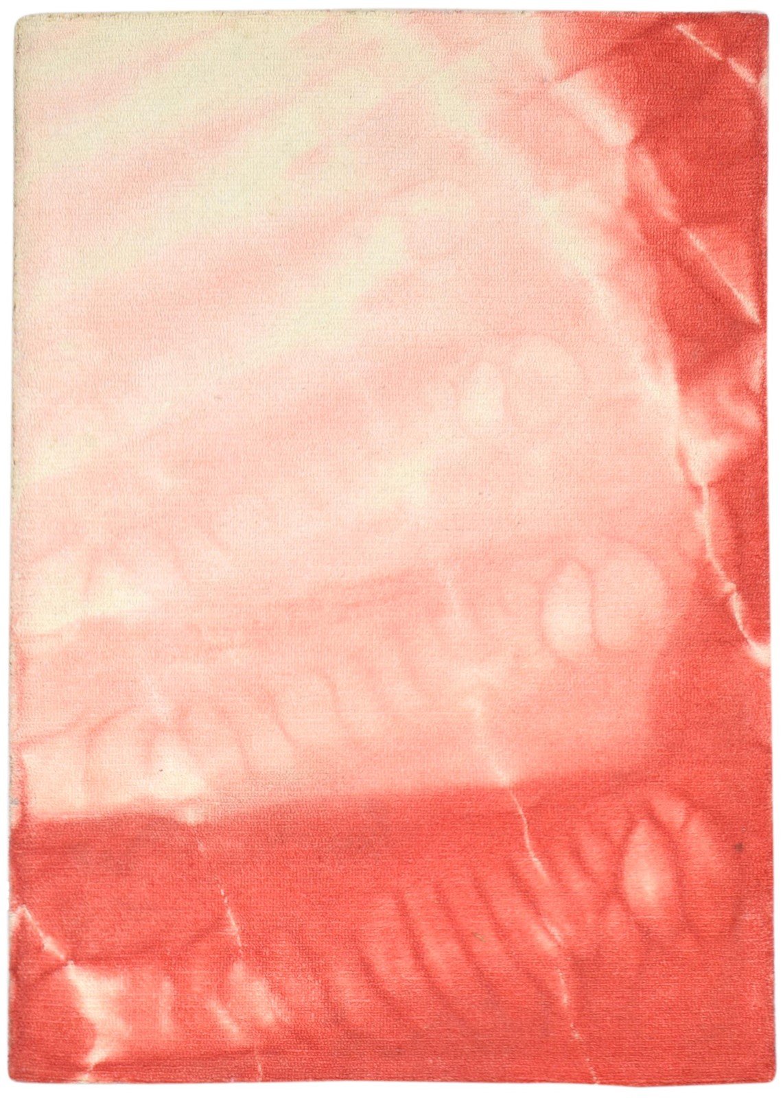 Red Wool Rug 4' X 6' Modern Hand Tufted Shibori Tie Dye Room Size Carpet   7864304435349