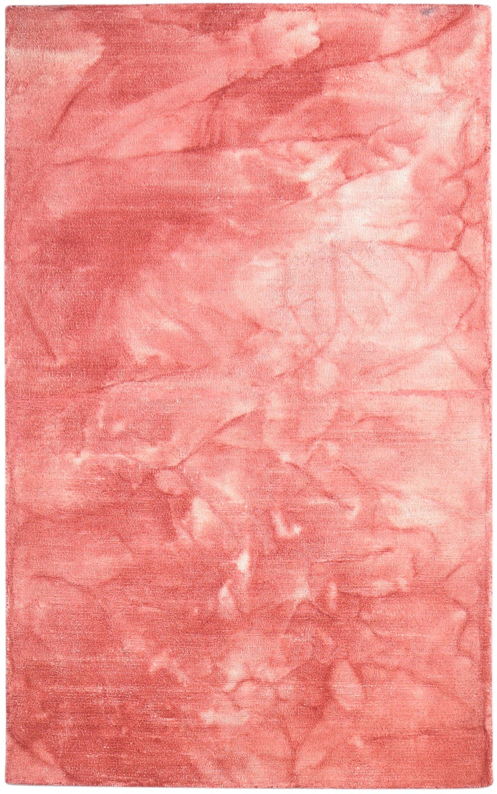 Red Wool Rug 5' X 8' Modern Hand Tufted Shibori Tie Dye Room Size Carpet   7865170657429