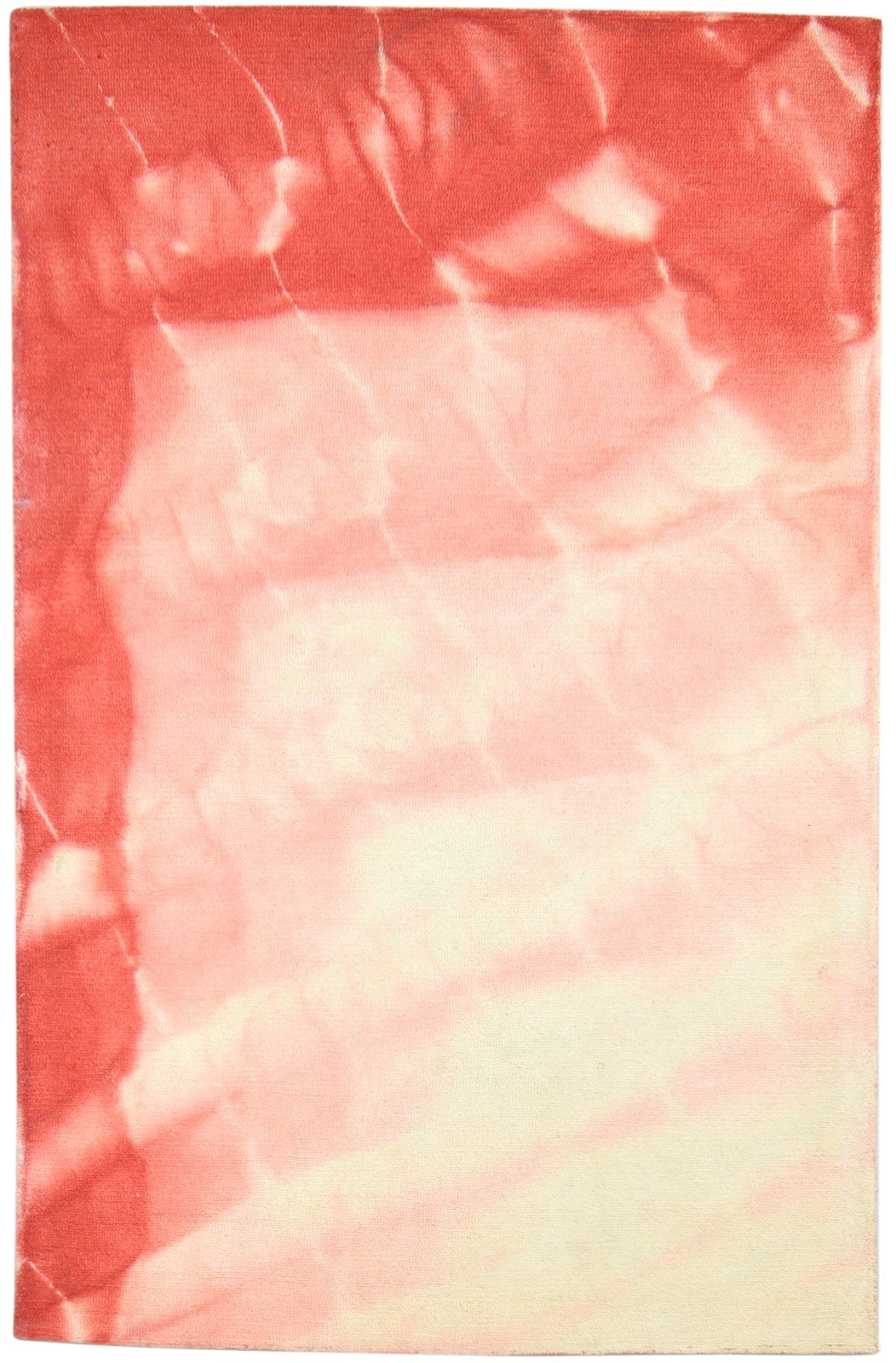 Red Wool Rug 5' X 8' Modern Hand Tufted Shibori Tie Dye Room Size Carpet   7864154947733