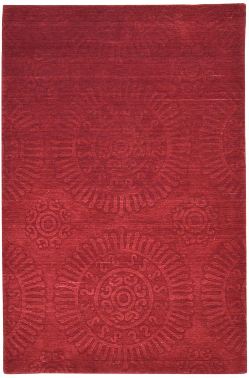 Red Wool Rug 5' X 8' Modern Handloom Moroccan Suzani Room Size Carpet   7864412635285