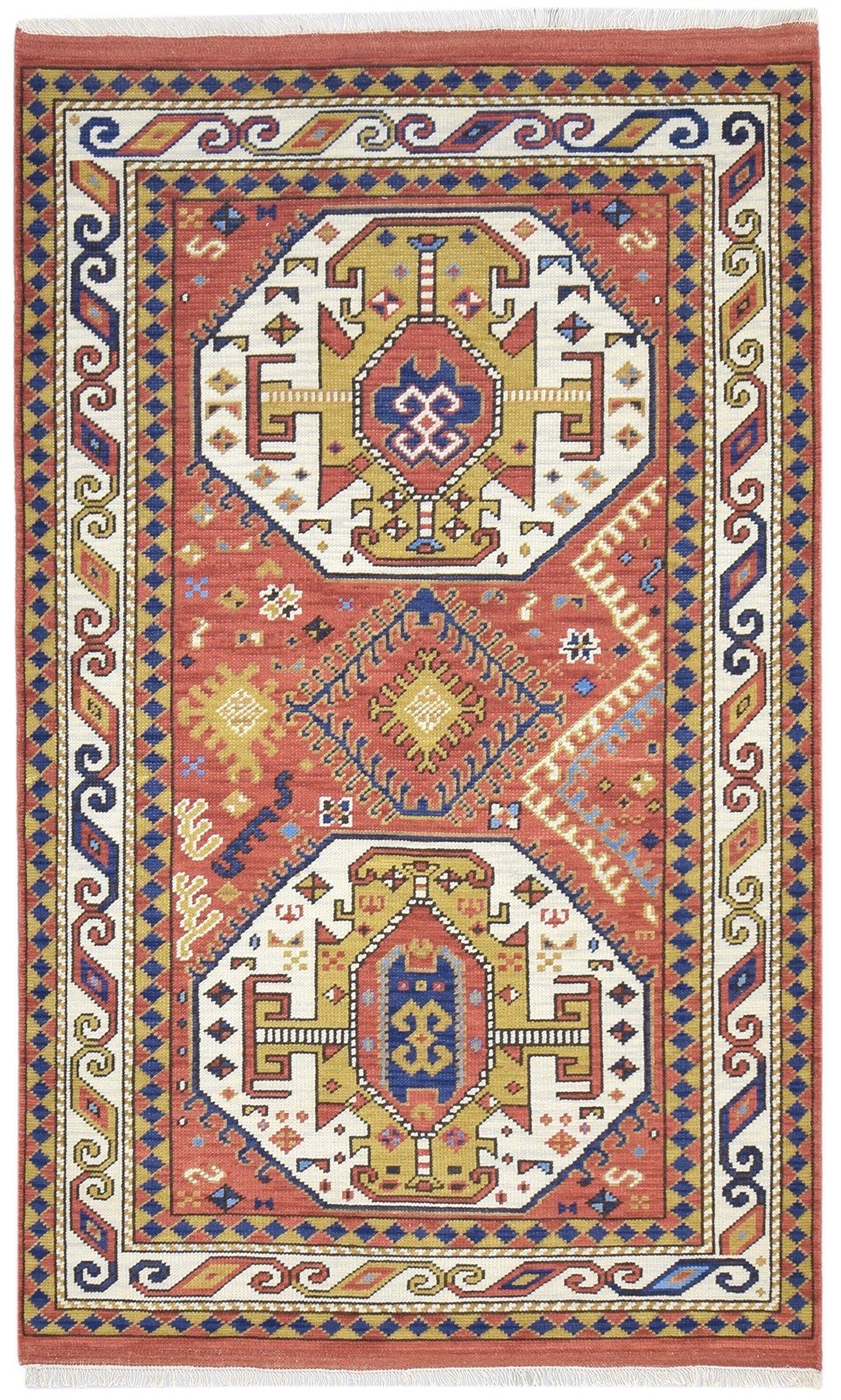 Red Wool Rug 5' X 8' Persian Hand Knotted Kashan Tribal Room Size Carpet   7864419877013
