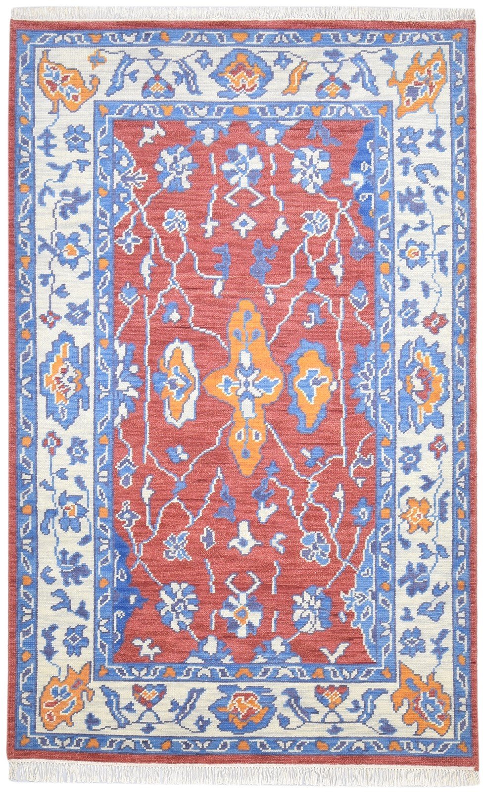 Red Wool Rug 5' X 8' Persian Hand Knotted Oushak Oriental Room Size Carpet   7864424988821