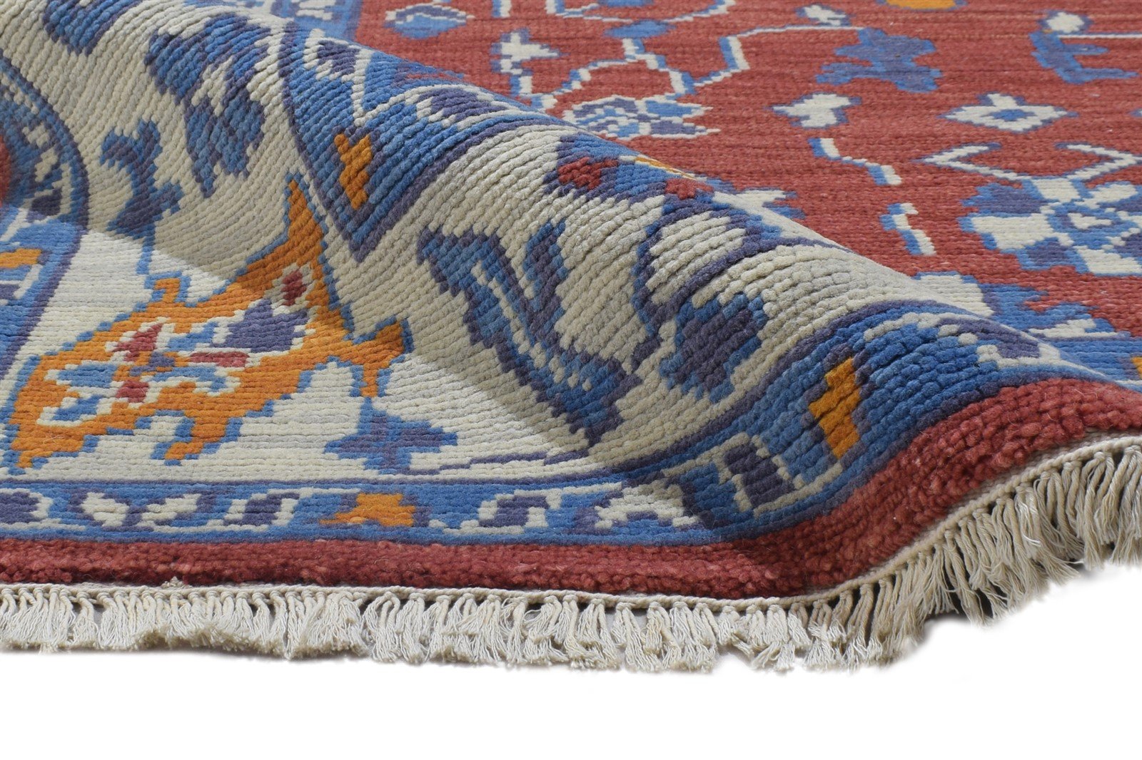 Debora Red Wool Rug 5' X 8' Persian Hand Knotted Oushak Oriental   7864424988821