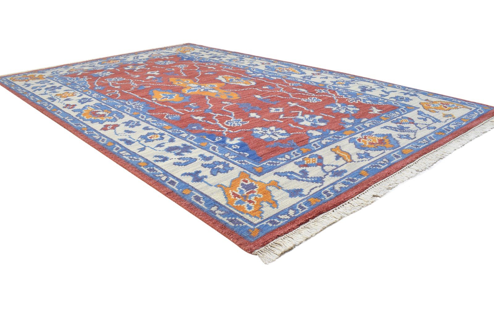 Debora Red Wool Rug 5' X 8' Persian Hand Knotted Oushak Oriental   7864424988821