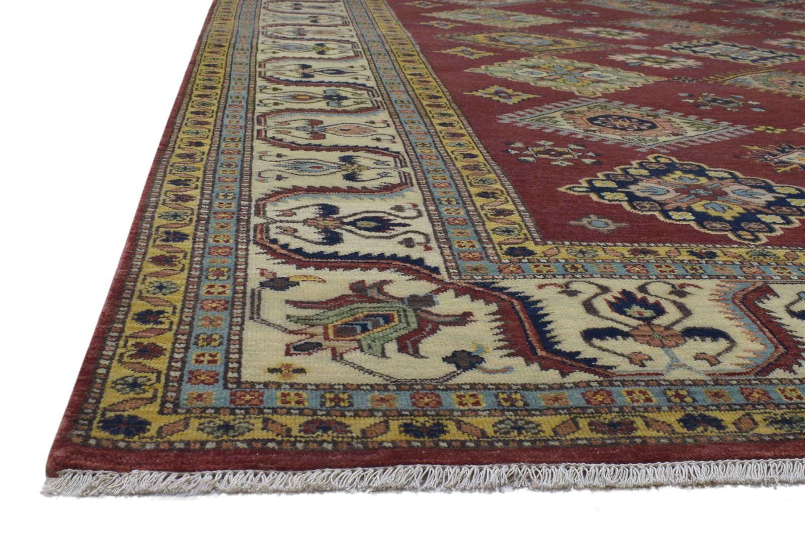 Red Wool Rug 9' X 12' Persian Hand Knotted Kazak Oriental Large Carpet   7864770298005