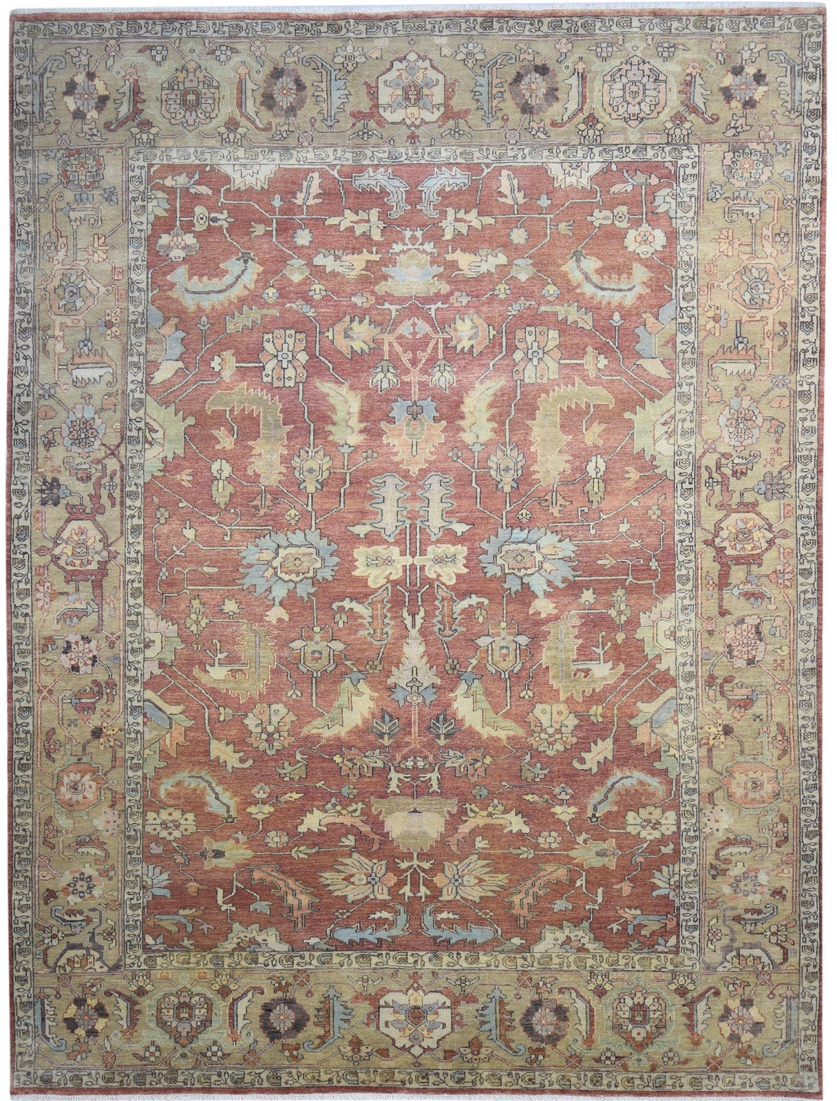 Red Wool Rug 9' X 12' Persian Hand Knotted Mughal Oriental Extra Large Carpet   7864220680341