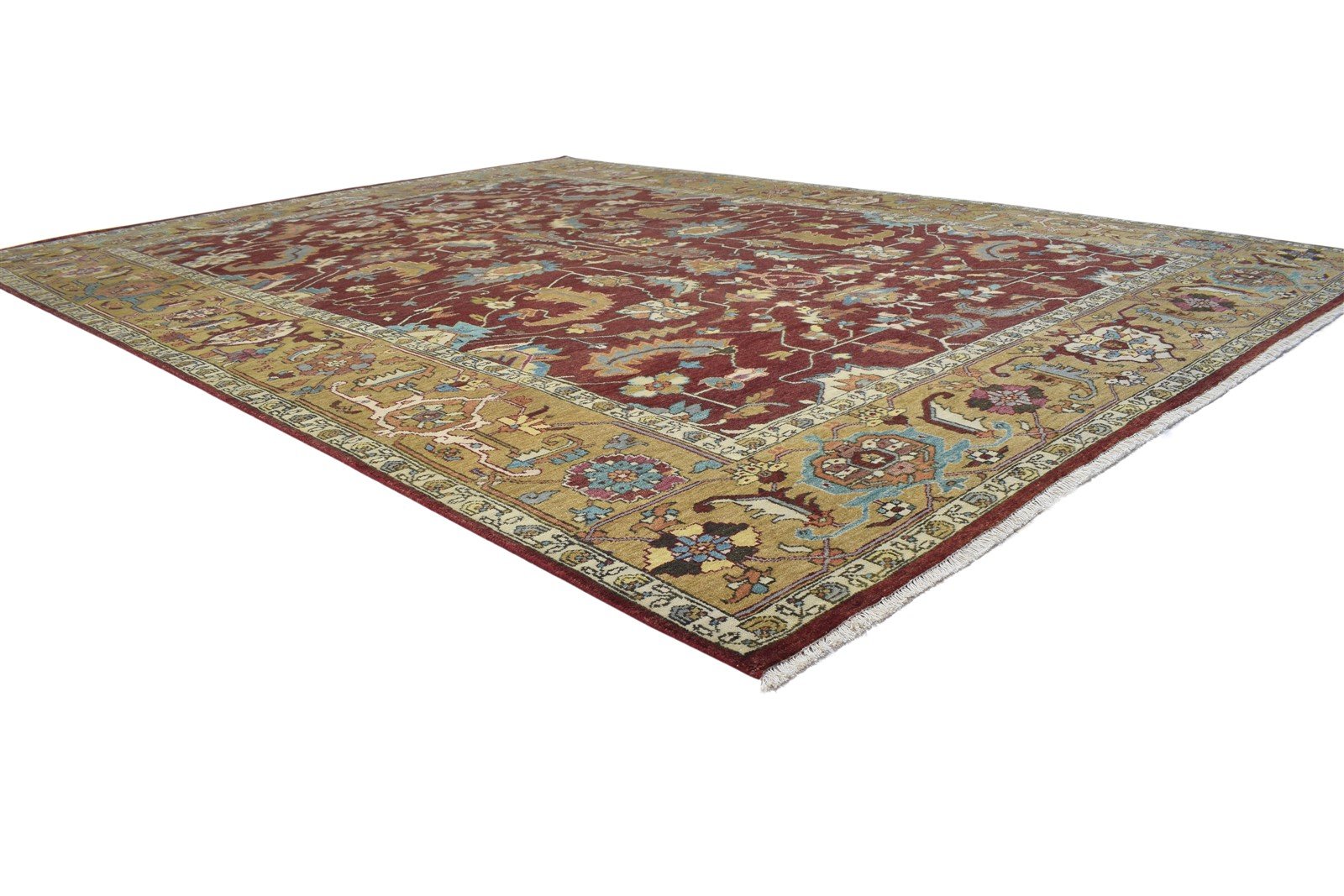 Red Wool Rug 9' X 12' Persian Hand Knotted Mughal Oriental Large Carpet   7864200495253