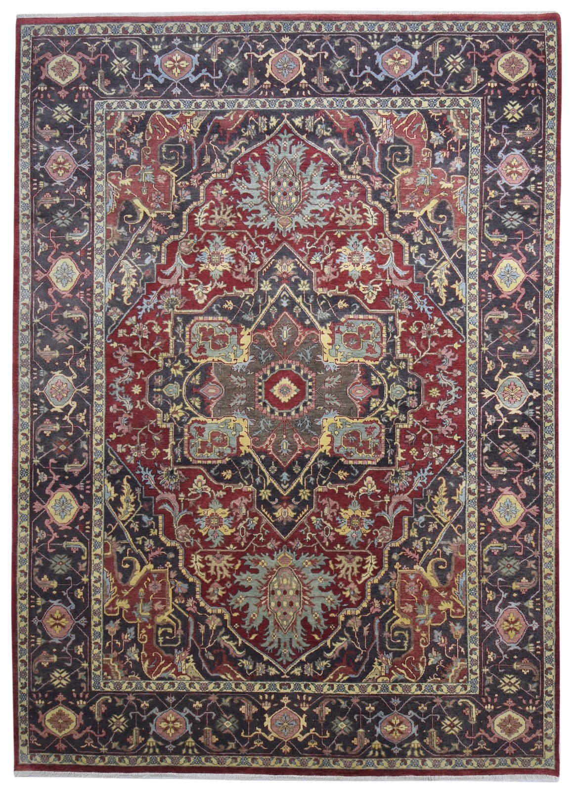 Red Wool Rug 9' X 12' Persian Hand Knotted Serapi Oriental Large Carpet   7864823775381